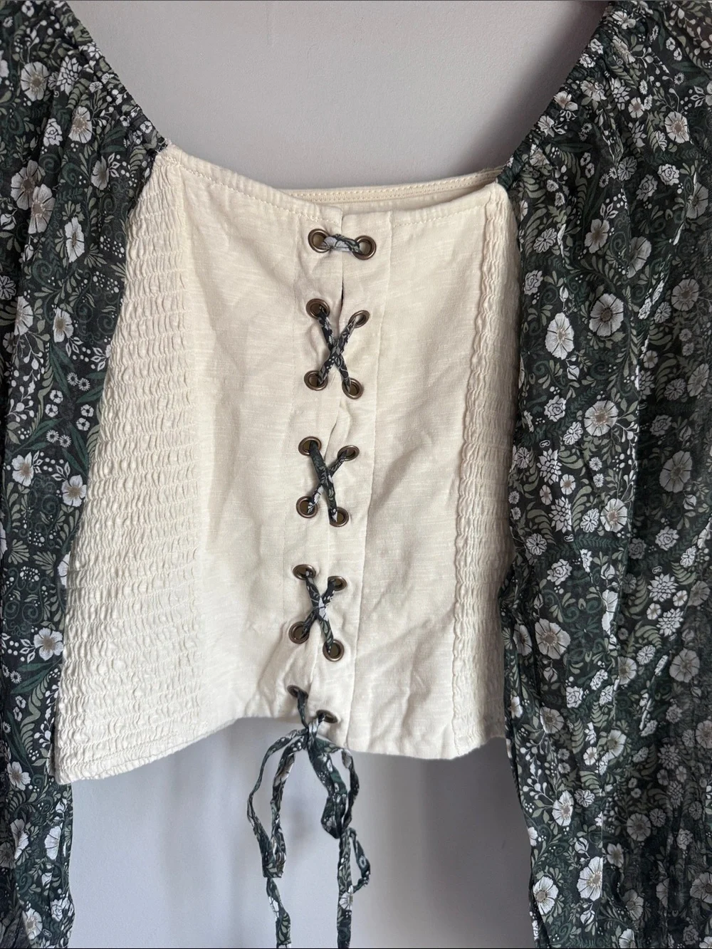 Anthropologie Forever That girl Smocked Balloon-Sleeve Top Small